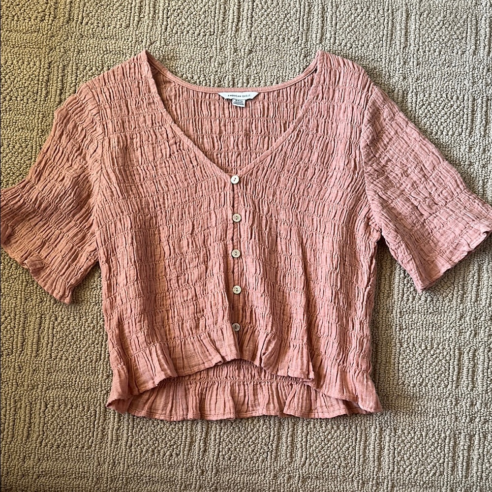 Women's Pink Button-Up Top